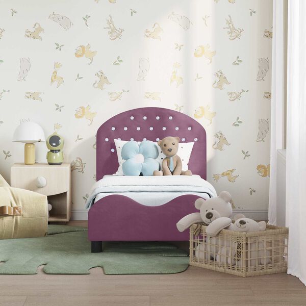 vidaXL Kuni 3-aastase voodi raam koos peatoega Lilla 70 x 140 cm Samet