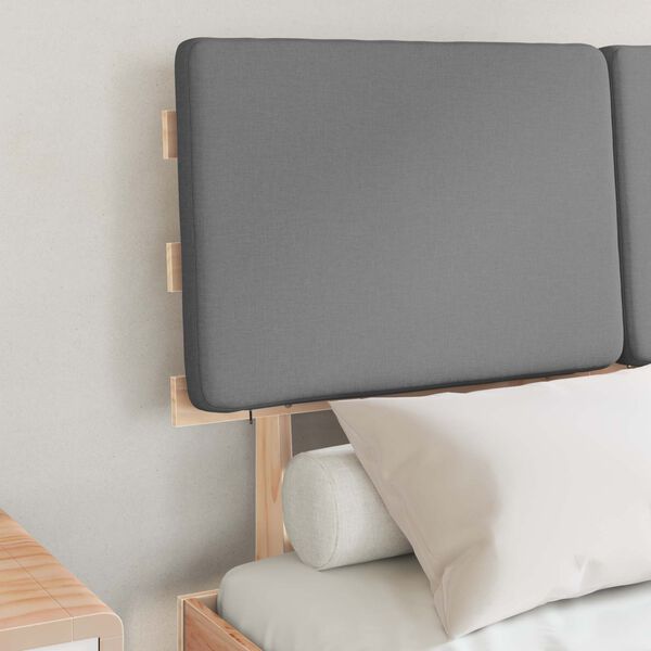 vidaXL Voodiraam Pehme Peatoega peaga Helehall 120 x 200 cm Tahke m&auml;nd