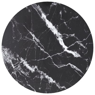 vidaXL lauaplaat, must Ø50x0,8 cm, karastatud klaas marmordisain