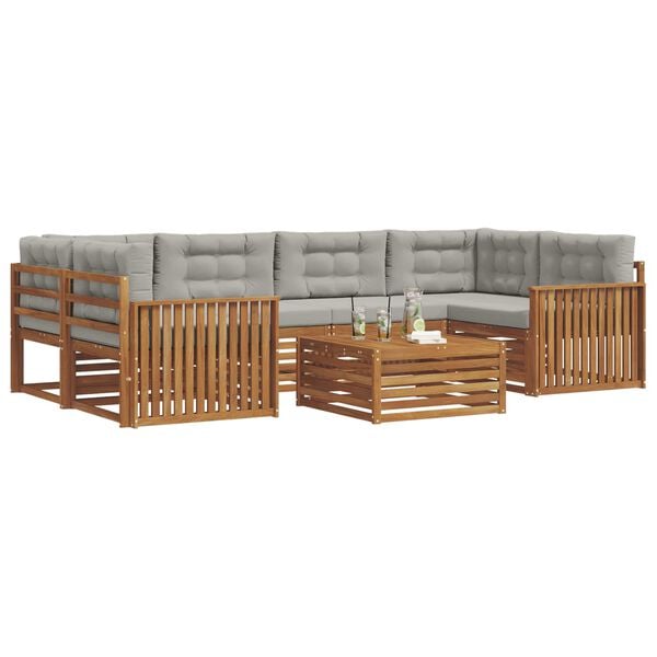 vidaXL V&auml;li diivanikomplekt padjaga 7 pcs Looduslik ja Hele Hall