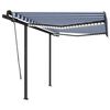 vidaXL automaatne varikatus, tuuleandur, LED, 3x2,5 m sinine, valge