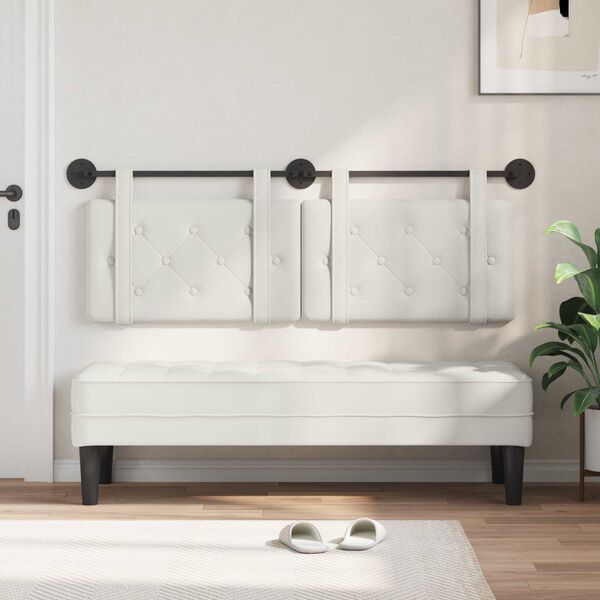 vidaXL Rippuv Peatoe Valge 150 x 55 x 5 cm Kunstnahk