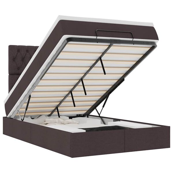 vidaXL ottomani voodi madratsiga, tumepruun, 120x200 cm, kangas