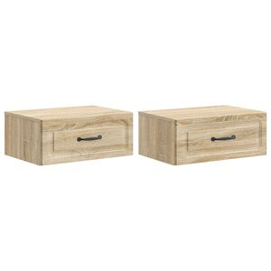 vidaXL Seinale kinnitatav &ouml;&ouml;tis 2 pcs Sonoma tamm 49 x 34,5 x 20 cm