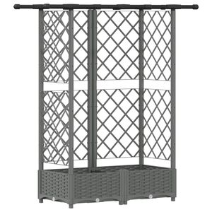 vidaXL T&otilde;stetud Padi Kase ja Katusega Helehall 124 x 40 x 121 cm PP