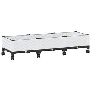 vidaXL Aiakast v&auml;hemalt ratastega Valge 120 x 40 x 33 cm PP