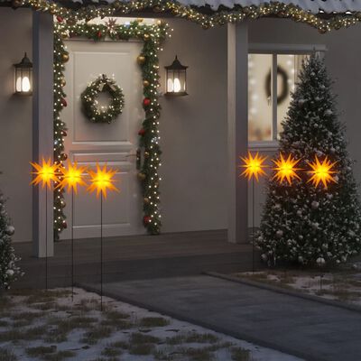 vidaXL jõulutuled ogadega 3 tk, LEDid, kokkupandav, kollane, 35 cm