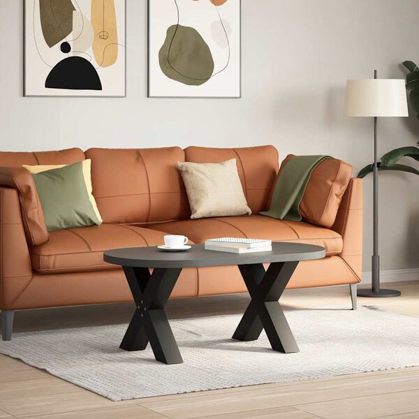 vidaXL kohvilaua jalad, X-kujulised, 2 tk, mustad, 60 x (42–43) cm, terasest