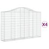 vidaXL kaarekujulised gabioonkorvid 4 tk, 200x30x120/140 cm, raud