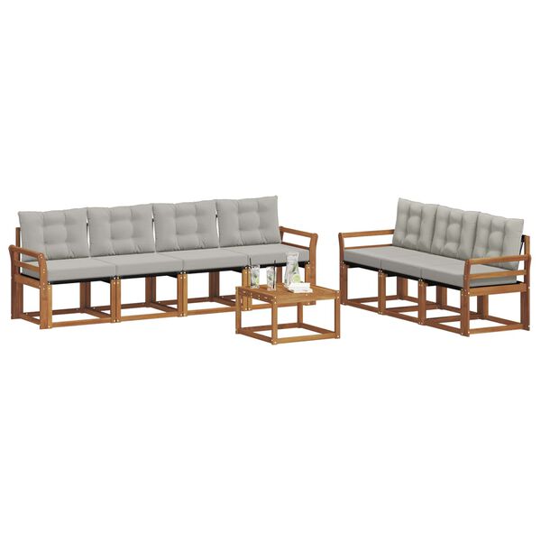 vidaXL V&auml;li diivanikomplekt padjaga 8 pcs Looduslik ja Hele Hall