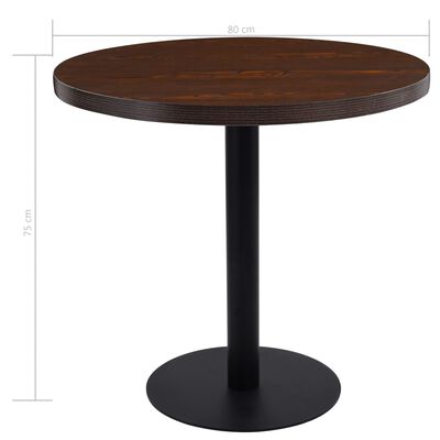 vidaXL bistroolaud, tumepruun, 80 cm, MDF