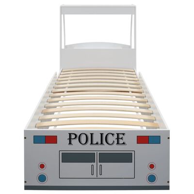vidaXL politseiauto kujuga lastevoodi madratsiga, 90x200 cm, 7 tsooni