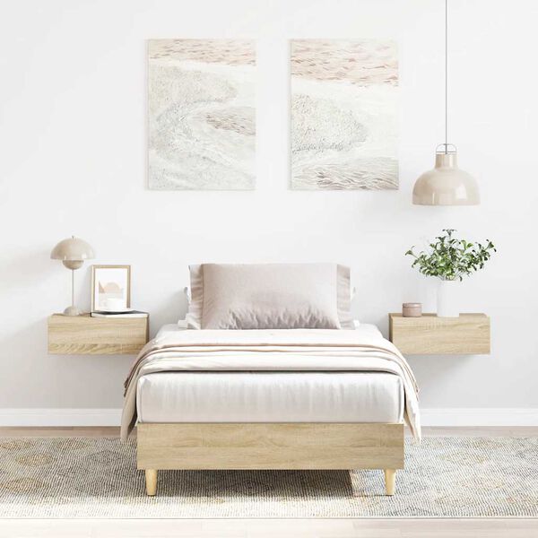 vidaXL voodiraam ilma madratsita, sonoma tamm 90x200 cm, tehispuit