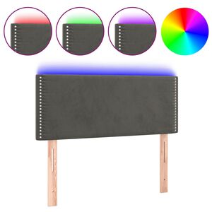 vidaXL LED-voodipeats, tumehall, 90x5x78/88 cm, samet