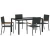 vidaXL Aia s&ouml;&ouml;gilaudade komplekt 5 pcs Must pol&uuml;rotang