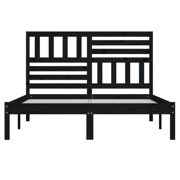 vidaXL voodiraam, must, t&auml;ispuit, 140x190 cm