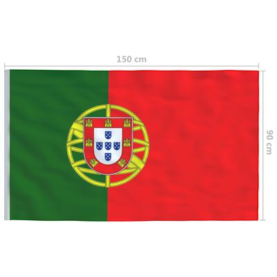 vidaXL Portugali lipp ja lipumast, alumiinium, 6,2 m