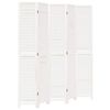 vidaXL 5 paneeliga ruumijagaja, valge, Paulownia puit