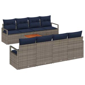 vidaXL Aia Diivanikomplekt padjaga 9 pcs Hall pol&uuml;rotang