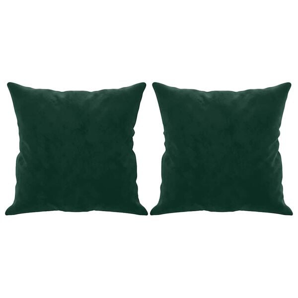 vidaXL dekoratiivpadjad 2 tk, tumeroheline, 40 x 40 cm, samet