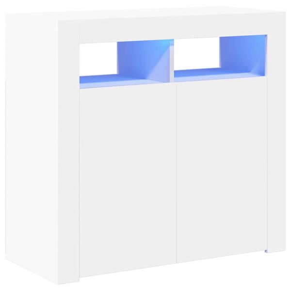 vidaXL puhvetkapp LED-tulega, valge, 80 x 35 x 75 cm