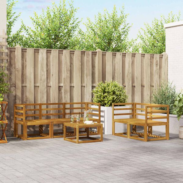 vidaXL V&auml;li diivanikomplekt padjaga 6 pcs Looduslik ja kreem