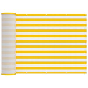 vidaXL Baldahhiin 200 x 1000 cm PU kaitsega kangas Kollane ja Valge