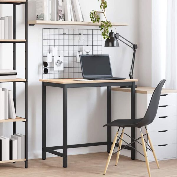 vidaXL laud Neutraalne 80 x 50 x 77 cm T&ouml;&ouml;deldud puit ja teras