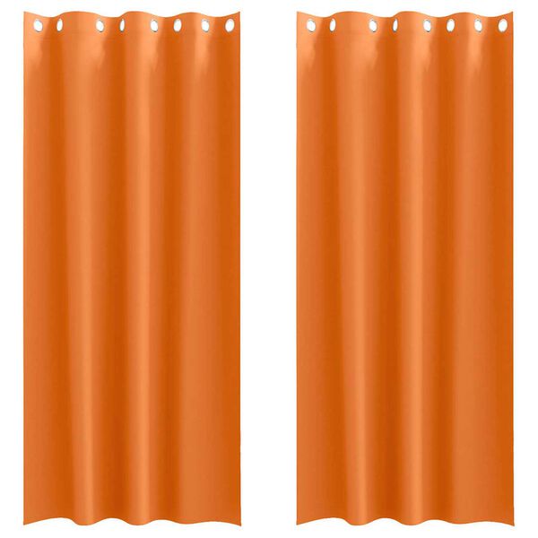 vidaXL Kardinad r&otilde;ngastega 2 pcs Erk Oranž 245 x 140 cm Pol&uuml;ester