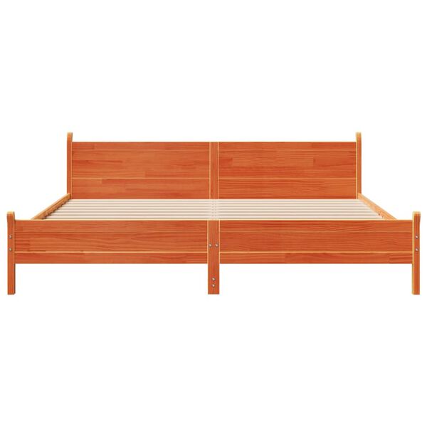 vidaXL voodiraam ilma madratsita, vahapruun, 180 x 200 cm, m&auml;nnipuit