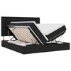 vidaXL Voodi LED -ribatuledega peaga Must 200 x 200 cm kangas