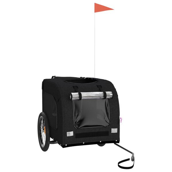 vidaXL lemmiklooma ratta j&auml;relk&auml;ru, must, oxford kangas/raud