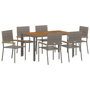 vidaXL Aia s&ouml;&ouml;gilaudade komplekt 7 pcs Hall pol&uuml;rotang