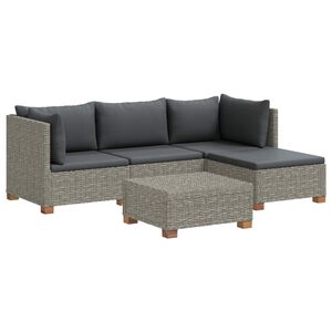 vidaXL 5 tk Rattani Istumisnurk Padjadega GENDT Looduslik rattan