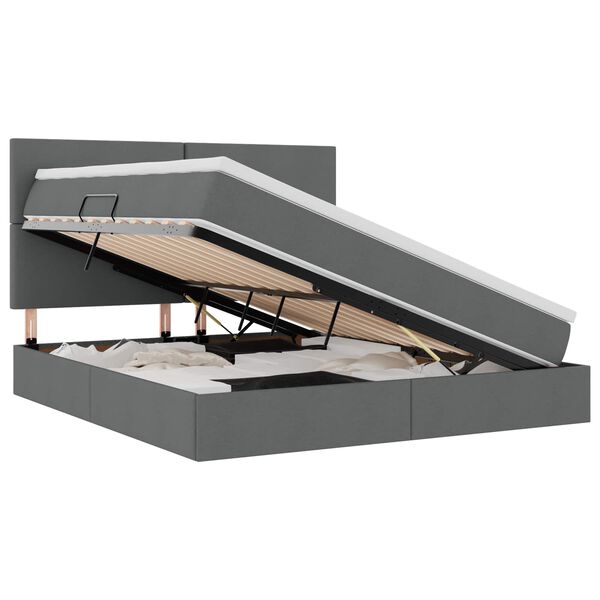 vidaXL LED-valgusega hoiuvoodi peaga Tumehall 180 x 200 cm Pol&uuml;ester