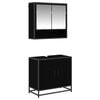 vidaXL Vannitoa m&ouml;&ouml;bleset 2 tk Must tamm 65 x 33 x 60 cm Tehispuit