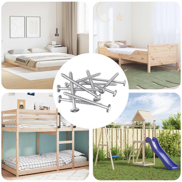 vidaXL Puidust Kruvid 12 pcs H&otilde;bedane M6 x 70 mm Teras