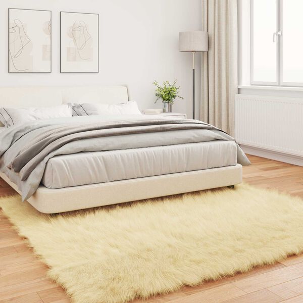 vidaXL Faux Lambanaha Vaip Tafalla cream 240 x 240 cm Polüester