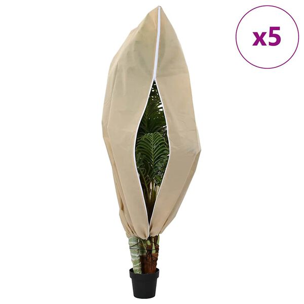 vidaXL K&uuml;lmakaitse Taime Fliiskatted 5 pcs Beež 1,55 x 1,55 m