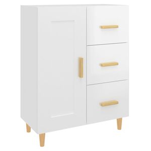 vidaXL puhvetkapp, k&otilde;rgl&auml;ikega valge, 69,5 x 34 x 90 cm, tehispuit