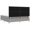 vidaXL LED Box Spring Voodi madratsiga Helehall 200 x 200 cm kangas