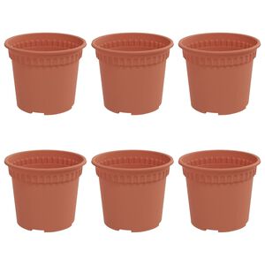 vidaXL &Uuml;mmargune lillepott 6 pcs Kohviroosa &Oslash; 12,5 x 10 cm Plastmass