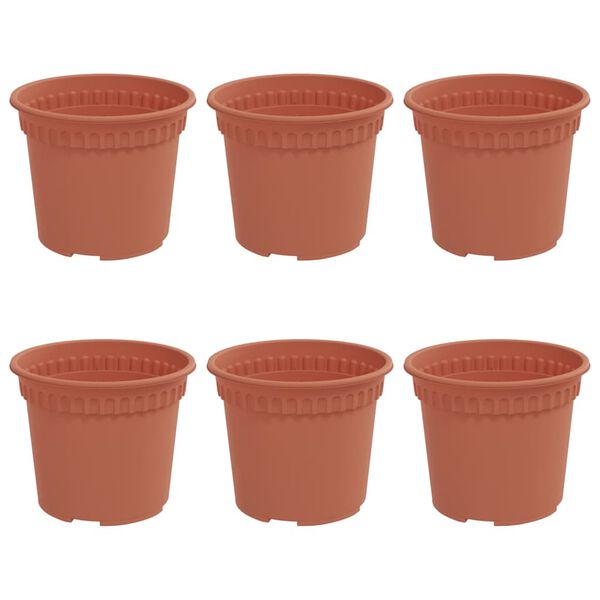 vidaXL &Uuml;mmargune lillepott 6 pcs Kohviroosa &Oslash; 12,5 x 10 cm Plastmass