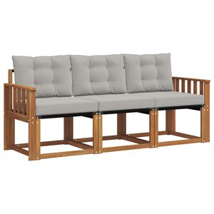 vidaXL V&auml;li diivanikomplekt padjaga 3 pcs Looduslik ja Hele Hall