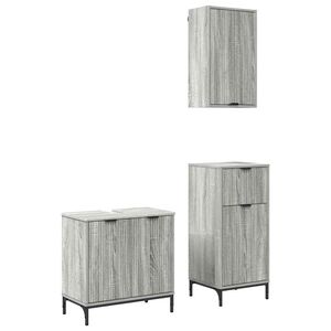 vidaXL Vannitoa m&ouml;&ouml;bleset sahtliga uksega 3 pcs Hall Sonoma Tehispuit