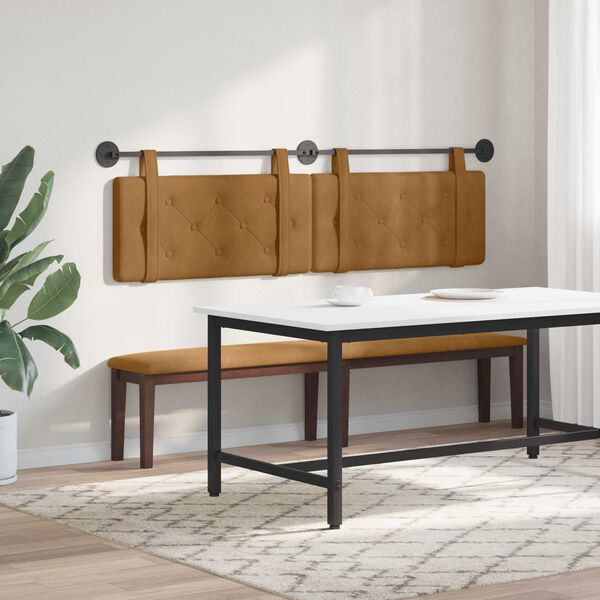 vidaXL Rippuv Peatoe Seinale kinnitatav Pruun 190 x 55 x 5 cm Samet