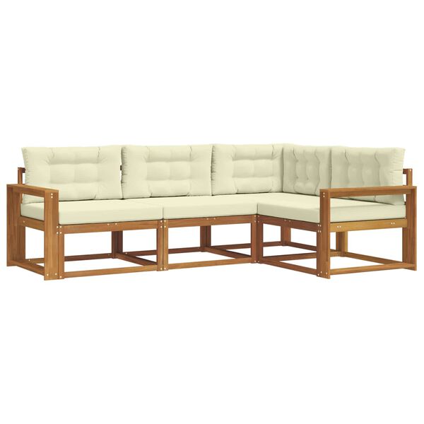 vidaXL V&auml;li diivanikomplekt padjaga 4 pcs Looduslik ja kreem