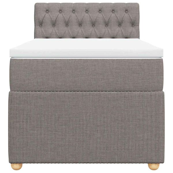 vidaXL kontinentaalvoodi madratsiga, pruunikashall, 100x200 cm, kangas