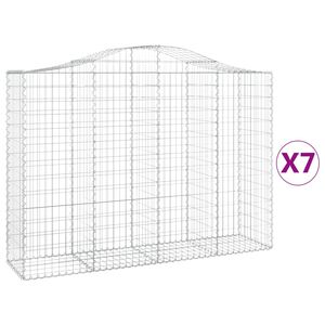 vidaXL kaarekujulised gabioonkorvid 7 tk, 200x50x140/160 cm, raud