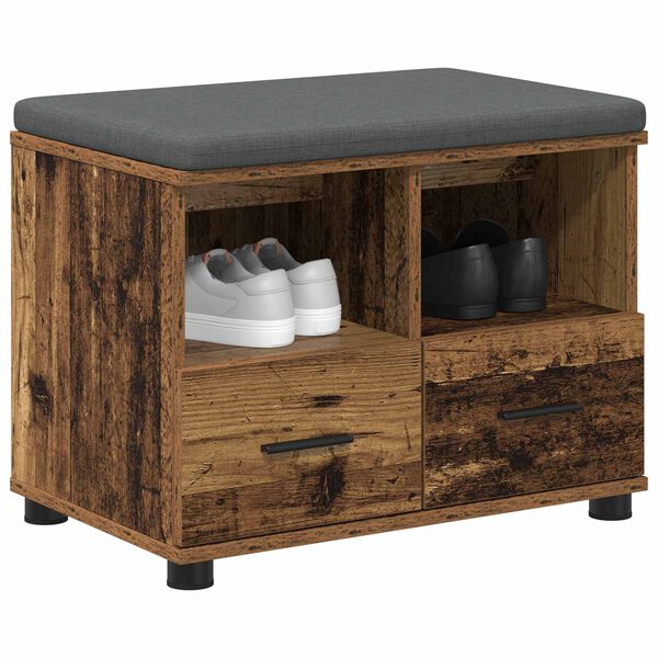 vidaXL Hallipink padjaga sahtliga Vana puit 60 x 38 x 46 cm